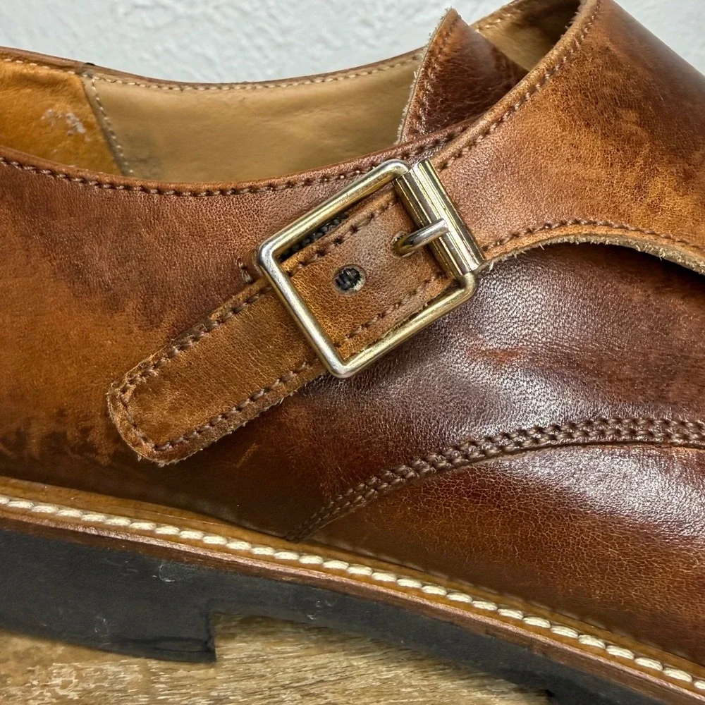 To Boot New York Men's 11 Brown Leather Dress Shoes Double Monk Strap